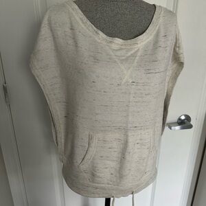 American Eagle Outfitters Cream Textured Sweatshirt (vest)